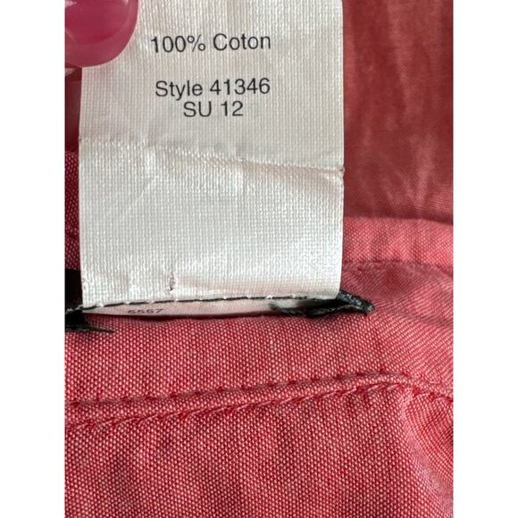 J. Crew Chambray Popover Tunic Shirt Roll Tab Long Sleeve Red Size XS - Picture 4 of 9